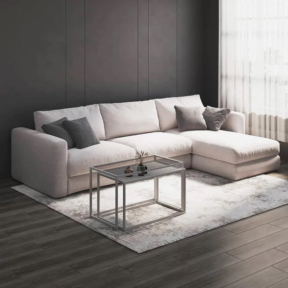 أركان أركان كنبة زاوية بمقاس 250x150x80x85 سم - بيج