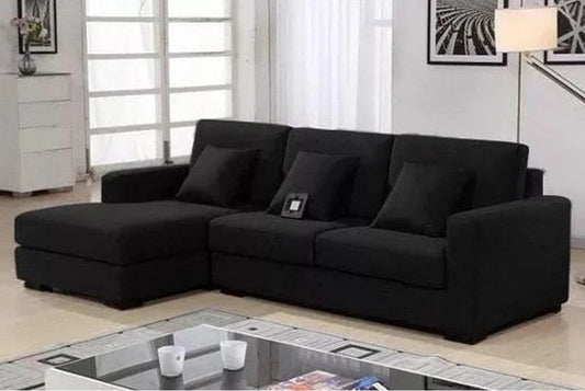 أركان أركان كنبة زاوية بمقاس 180x85x250x90 سم - أسود - AL-337