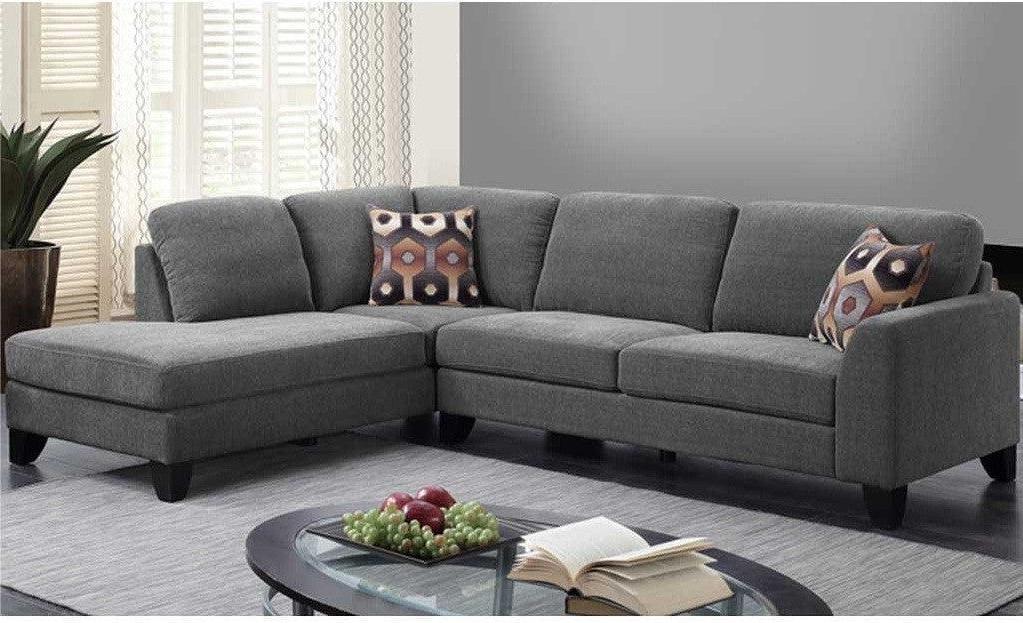 أركان أركان كنب زاوية 200x70x70x300 سم - رمادي وأسود - STH-8