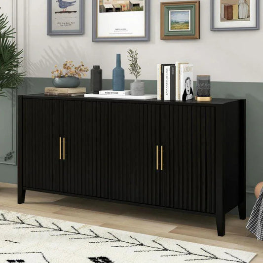 أركان طاولة بوفيه أنيقة خشب MDF من أركان 83x40x80 سم - أسود - 110113073
