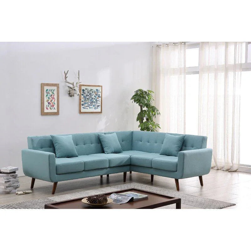 أركان كنبة مخملية عصرية على شكل حرف L - 270x150x85x85 سم - من أركان
