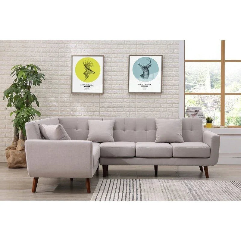 أركان كنبة مخملية عصرية على شكل حرف L - 270x150x85x85 سم - من أركان