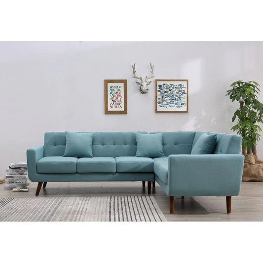 أركان كنبة مخملية عصرية على شكل حرف L - 270x150x85x85 سم - من أركان