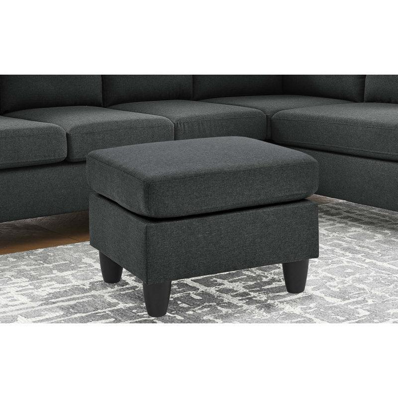 أركان arkan الكتان الرمادي بوف الخشب الماليزي، قماش الكتان، اللون الرمادي (60x45x50)