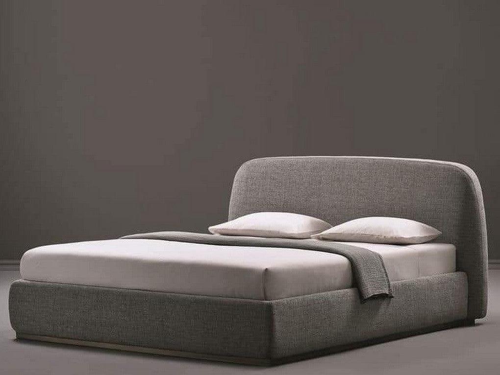 أركان سرير خشب MDF كينج من أركان 200x160x120 سم - رمادي - AL-102