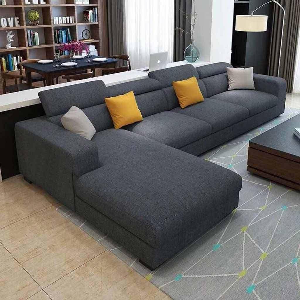 أركان كنبة زاوية قماش وخشب سويدي 320×200×90 سم  - رمادي - AL-236