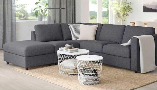 أركان أركان كنب زاوية 250x85x80x250 سم - رمادي - STH-9