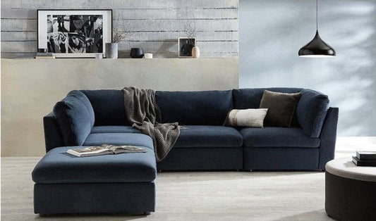 أركان أركان كنبة زاوية مقاس 300x170x95x90 سم - أزرق
