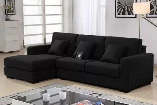 أركان أركان كنبة زاوية بمقاس 180x85x250x90 سم - أسود