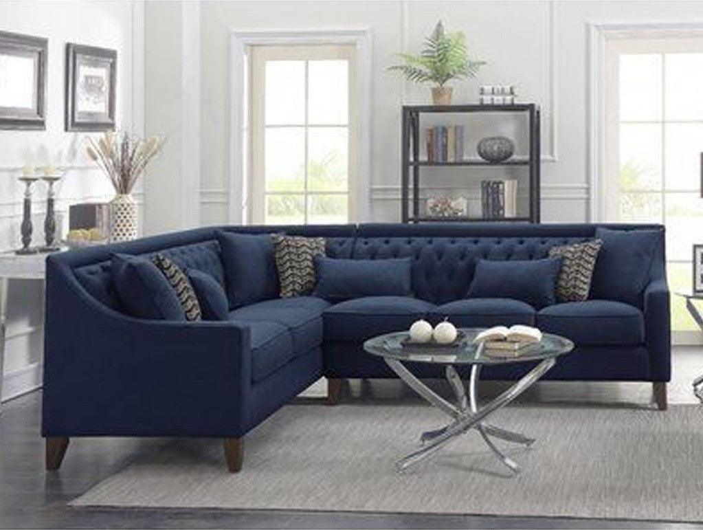 أركان أركان كنبة زاوية بمقاس 250x200x60x95 سم - أزرق