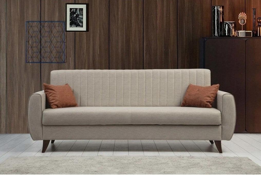 أركان أركان كنبة مقعدين بمقاس 85x85x180 سم - بيج