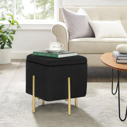 أركان arkan Velvet Gray Pouf خشب ماليزي، قماش مخملي، لون رمادي (40x40x45)