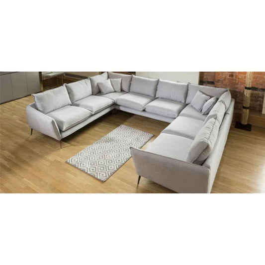 أركان كنبة مخملية عصرية على شكل حرف U - بأبعاد 320x220x85x85 سم - من أركان