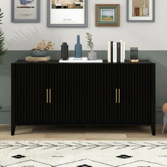 أركان طاولة بوفيه أنيقة خشب MDF من أركان 83x40x80 سم - أسود - 110113073